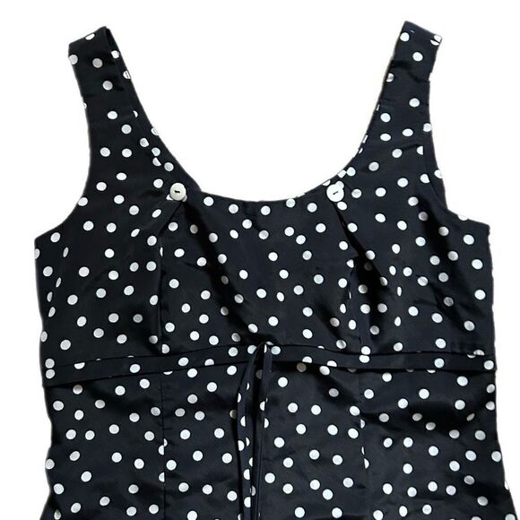 Navy blue Vintage 90s dress polk a dot dress sheer one size xs/s - Picture 3 of 4